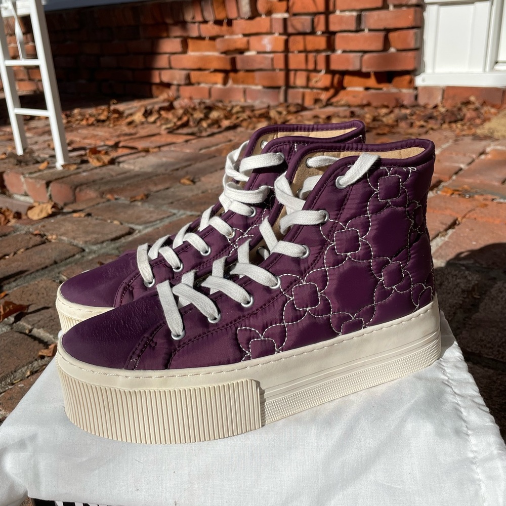 Bershka Purple Quilted High Tops